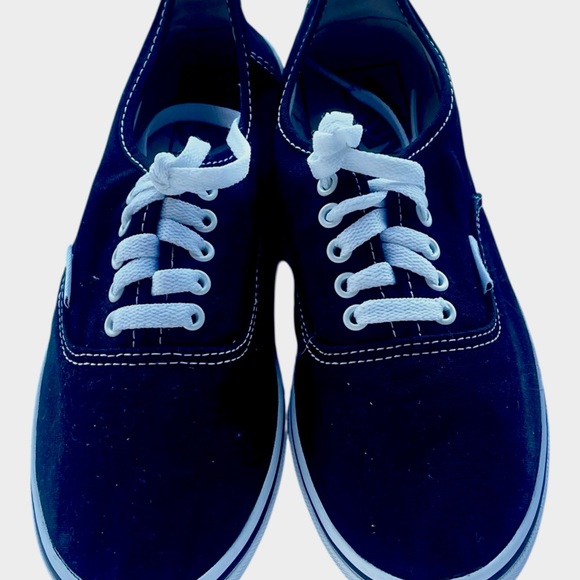 Vans Shoes - Vans Black Low-Top Canvas Sneakers with White Laces